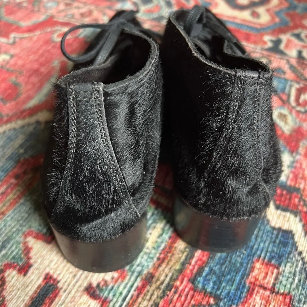 Billy Reid Black Pony Hair Indianola Lace Up Loafers/Low Boots— Size 7 - Picture 9 of 12